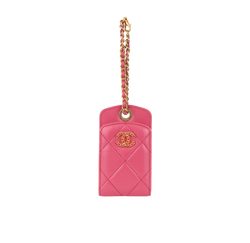 Chanel CC Luggage Tag, Lambskin, Pink, 29312603(2019), 3*